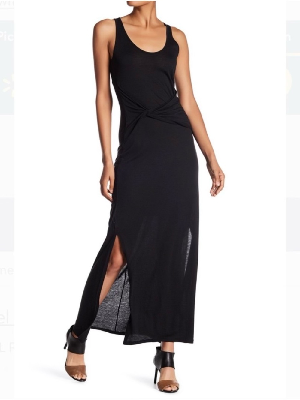 RACHEL Rachel Roy Black Twist-Waist Tank Maxi Dress